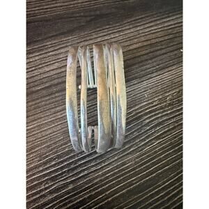 6/$25 Lucky Brand Silver Toned Multi Row Cuff Bracelet